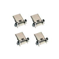 Connecteur vertical femelle USB Type-C 16 broches en laiton avec colonne pour carte PCB 3A 12V H=9.3mm
