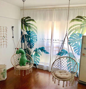 เก้าอี้แขวนแบบมาคราเม่ Despacito ทำจากเชือกฝ้าย เก้าอี้สวิงแบบแขวน Unjale Circle Swing <span class=keywords><strong>Jula</strong></span> - Product Image 4