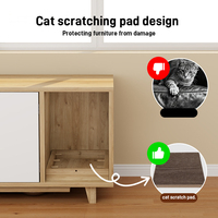 Meuble de litière pour chat en bois de style nordique avec griffoir, maison pour chat, table de rangement, table de chevet pour salon