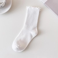 Chaussettes de Yoga Personnalisées Femme Broderie Salle de Sport Fitness Coton Mi-Mollet Antidérapantes Chaussettes Adhérentes Pilates