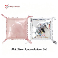 Ensemble de ballons carrés en aluminium mat et métallisé, connecteurs multicolores, ballons carrés en Mylar pour guirlande de ballons DIY
