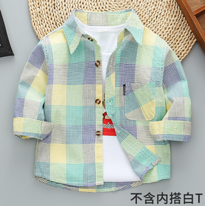 Nueva Camisa de Vestir a Cuadros para Niños y Niñas, Primavera-Otoño 2020, de Algodón a Rayas, de Manga Larga, para Niños de 1 a 7 Años - Product Image 6