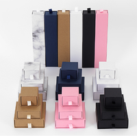 Boîte à bijoux personnalisée, ensemble de rangement pour bijoux, collier, boucles d'oreilles, emballage de bijoux, sac en papier, boîte à bagues, boîte à tiroir coulissant