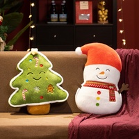 Coussin en peluche personnalisé pour Noël, motif Père Noël et maison en pain d'épices, oreiller doux pour cadeau de Noël, vente en gros de peluches