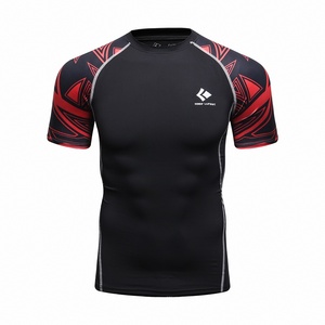 Camiseta de compresión de rendimiento de capa base <span class=keywords><strong>UPF</strong></span> 50 + de manga larga para hombre con estampado de sublimación completa Rash Guard - Product Image 4