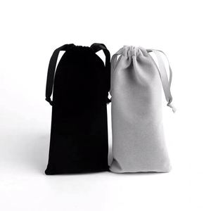Wholesale Eco-Friendly <b>Folding</b> Velvet Drawstring <b>Bags</b> Custom Logo Solid Color Phone/Charger Storage <b>Bag</b> Long Drawstring - Product Image 6