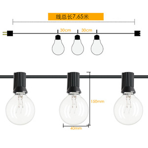 25FT Ấm Trắng Ngoài Trời Treo E12 G40 Bulb <span class=keywords><strong>Globe</strong></span> Chuỗi Ánh Sáng Cho Kỳ Nghỉ Wedding Party Giáng Sinh Trang Trí - Product Image 4