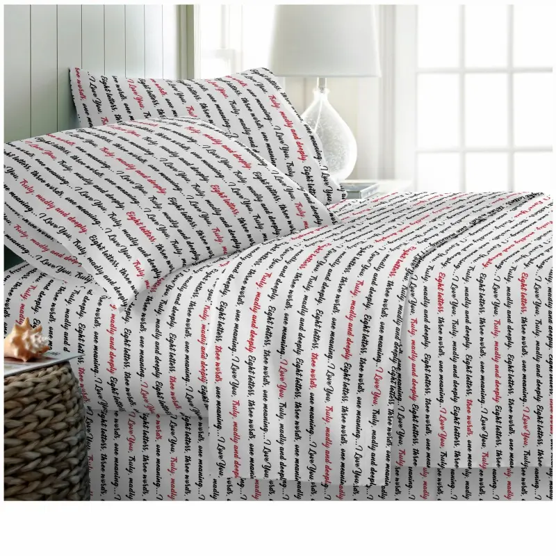 Fashion printed 4pcs queen size bedding set cotton warm twin bed sheet set