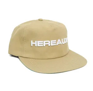 Polyesterstoff-Hut für Erwachsene individuelle 3D-Bestickerei Logo 5-Panels unstrukturiert gute Qualität flache Kante Hip Hop-Snapback-Mütze