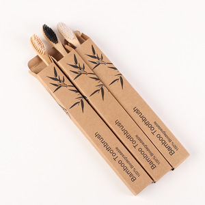 Bamboo Toothbrush Soft Bristles Biodegradable Adult Manual Toothbrush Kraft Paper Packaging - Product Image 1