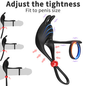 <span class=keywords><strong>Anneau</strong></span> pénien <span class=keywords><strong>vibrant</strong></span> télécommandé pour homme, design lapin, taille ajustable, pour une stimulation prolongée et un plaisir intense - Product Image 4