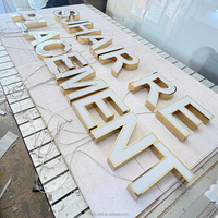 Enseignes publicitaires commerciales personnalisées en lettres métalliques acryliques 3D lumineuses, étanches, à LED, pour intérieur et extérieur, pour centres commerciaux et entreprises