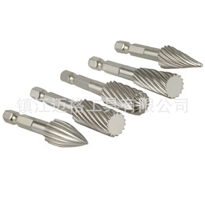 Five Piece Rotary File Set Hex Shank 1/4 In Hss High Speed Steel For Metal Drilling - Product Image 2