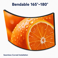 Écran LED flexible d'intérieur P1.25, module d'écran incurvé pliable 1.25mm SMD1010, mur vidéo créatif, luminosité 600CD, 4200HZ pour