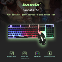 Ensemble combiné de clavier souris de jeu avec rétroéclairage LED RVB personnalisé en usine nouvelle langue personnalisée Teclado Klavye clavier souris