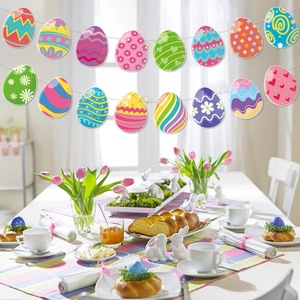 Paasfeest Ei-vlaggen en -banners Konijnen Carnaval Thema Dessertdecoratie Taarttoppers - Product Image 3