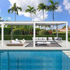 <span class=keywords><strong>Pergola</strong></span> Gazebo 5x3, structure en aluminium thermolaqué, résistante aux intempéries, pour balcon extérieur, livraison rapide - Product Image 3