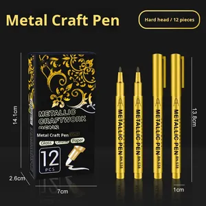 Pennarelli in metallo argento evidenziano pennarello firma biglietto di auguri invito copia inchiostro permanente <span class=keywords><strong>per</strong></span> carta - Product Image 6