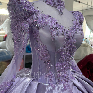 Vestido de Gala Lavanda Exquisito Mc041, Vestido de Quinceañera con Apliques de Encaje Floral y Cuentas, Satén Brillante, Jancember - Product Image 2