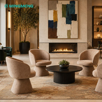 Ensemble de sièges de hall haut de gamme, fauteuils rembourrés en tissu, table basse en bois massif pour hôtel, complexe hôtelier, espace public