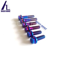 Baut dan mur Titanium biru