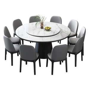 Juego de Mesa y Sillas de Comedor Redondas Modernas y Minimalistas de Lujo - Mesa Giratoria de Madera Maciza y Granito para Hogar y Hotel - Product Image 6