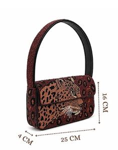 Sac à bandoulière de luxe fait main en perles de verre à motif léopard, sac à main tendance pour femme, personnalisation OEM ODM, vente en gros - Product Image 2