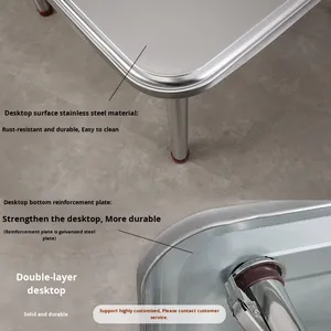 <span class=keywords><strong>Tavolo</strong></span> da pranzo moderno in acciaio inossidabile semplice Design rettangolare e quadrato pieghevole per uso balcone di piccola casa - Product Image 3