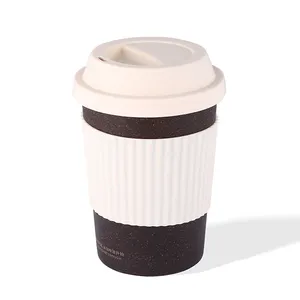 300ml Plastic Printing Portable Eco Coffee Cup Travel Coffee Mug Reusable Coffee Cup With Lid