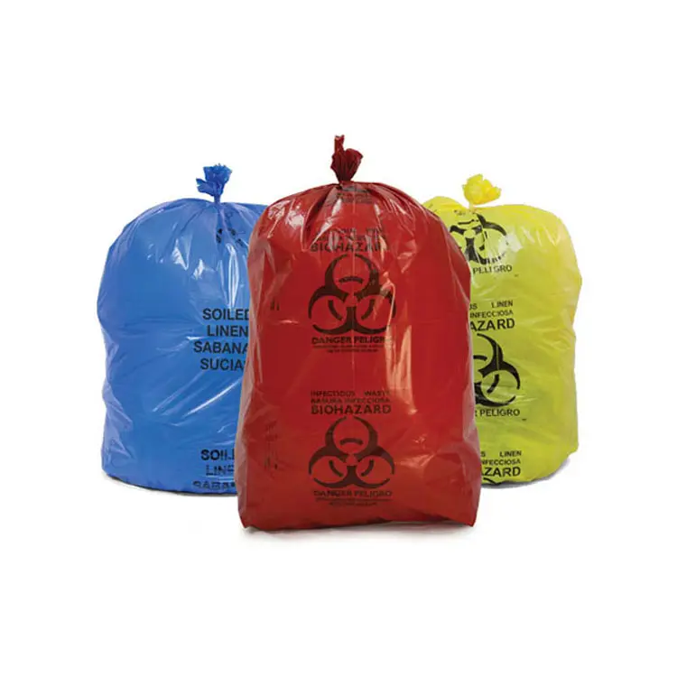 95kpa ऑटोक्लेवेबल ट्रांसपोर्ट बैग सुरक्षित और सुरक्षित निपटान के लिए प्लास्टिक बैग