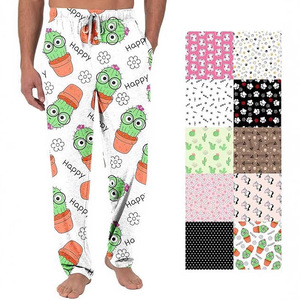 Estilo Europeo Americano transfronterizo para <span class=keywords><strong>Amazon</strong></span> 3D Digital impreso Casual pantalones de <span class=keywords><strong>pijama</strong></span> sueltos pantalones de tiro medio de punto - Product Image 1
