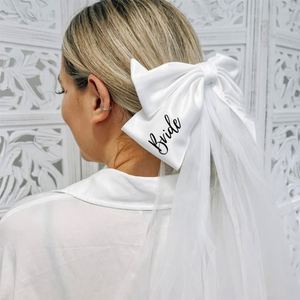 <b>Wedding</b> Decoration <b>Bride</b> Large Bow Hairpin Veil Decor - Product Image 2