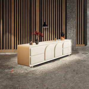 Meuble TV moderne en bois de luxe avec hauteur réglable pour petit appartement, salon ou chambre, combinable avec table basse - Product Image 3