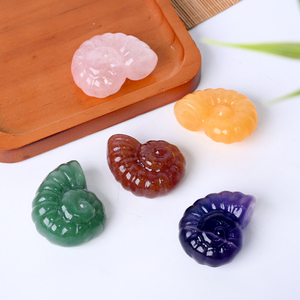 Wholesale Healing <b>Crystal</b> Crafts Carved Natural Loose Gemstone <b>Crystal</b> Conch Shell Carving for Decoration - Product Image 1
