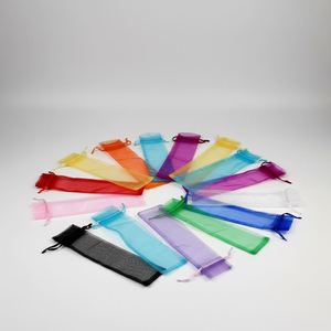 In Stock Wedding Fan <b>Bag</b> Various Colors Organza Gauze Drawstring <b>Gift</b> Packaging Materials China HEN - Product Image 2