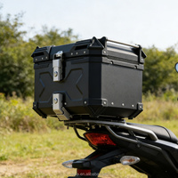 LDQ 40L 45L 55L Boîte à bagages arrière en alliage d'aluminium pour moto, coffre de toit noir
