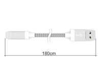 COMTON Personnalisé 1m 2m 5A USB vers Type C Chargeur de téléphone portable Charge rapide Blanc Données USB AVEC Câbles en maille PET/NYLON