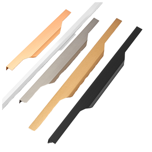Kenop Pintu Kabinet Minimalis Italia Modern, Gagang Laci Tanpa Slot, Gagang Kabinet Lemari dari Aluminium Alloy, Mudah Dipasang - Product Image 1
