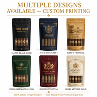 Pochette personnalisée pour humidor à cigares, en aluminium, anti-odeur, hydratante, en Mylar, pour 4-5 cigares, avec hygromètre et séparateur