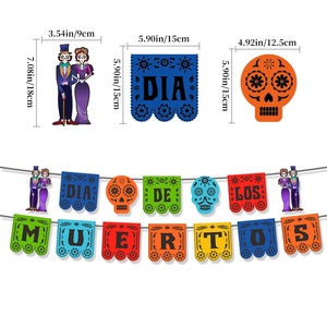 Banderines Temáticos del Día de <span class=keywords><strong>los</strong></span> Muertos Mexicanos para Fiesta, 15x15cm, ChenWang - Product Image 3