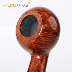 MUXIANG Briar Wood Tobacco Pipe Bent Type 9mm Smooth Finish Medium Size Smoking Pipe - Product Image 2