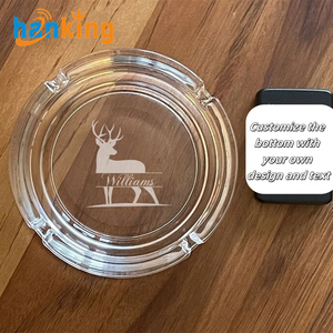 Cenicero Redondo de Vidrio de Alta Calidad Ehanking con Logotipo Personalizado, Ceniceros sin Plomo para el Hogar, Hoteles y Restaurantes - Product Image 4
