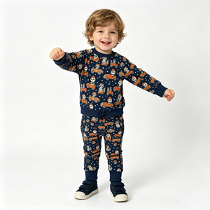 Conjunto de Pantalones y Camiseta de Manga Larga con Estampado Colorido y Lindo para Niños Pequeños, Ideal para Fiestas, Uso Diario y Salidas - Product Image 3