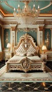 <b>Antique</b> Luxury Solid Wood Hand-Carved Wedding <b>Bed</b> <b>Frame</b> Premium Custom Bedroom Furniture - Product Image 2