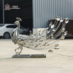 Scultura Grande Personalizzata in Acciaio Inossidabile a Forma di <span class=keywords><strong>Fenice</strong></span> TREVI, Statua Moderna in Metallo Dipinta a Mano per Decorazione di Parchi Urbani - Product Image 4