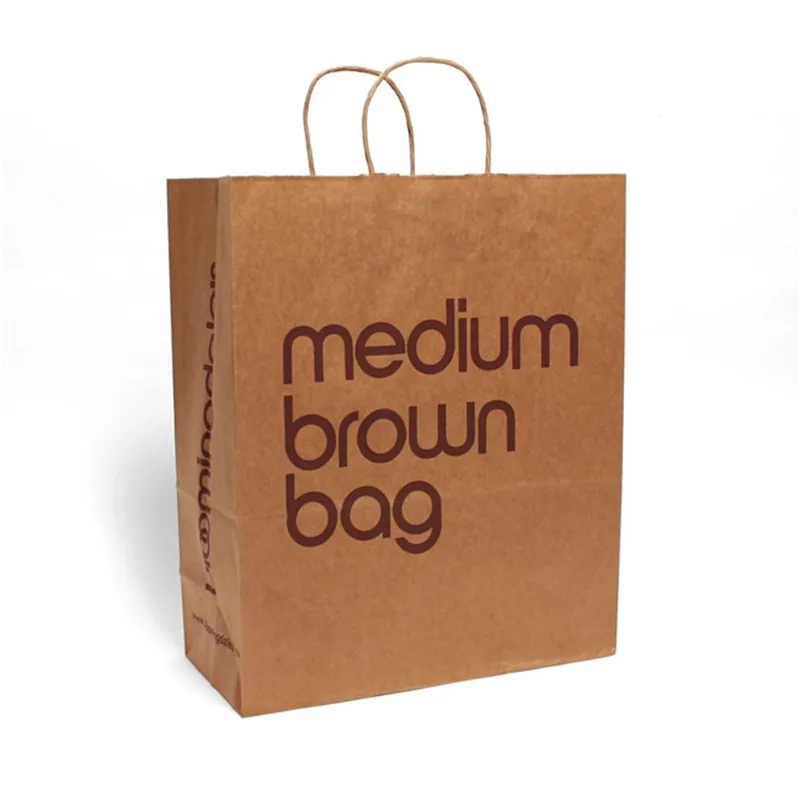 बुटीक के लिए कागज शॉपिंग बैग, थोक क्राफ्ट पेपर बैग एहसान, खुदरा शॉपिंग गुडी बैग हैंडल के साथ, शादी-ब्राउन OEM के LSX