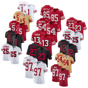 Jersey San Francisco 13 Purdy 23 McCaffrey 54 Warner Jahitan 85 George Kittle Limited Jersey Sepak Bola Amerika Kualitas Terbaik - Product Image 1