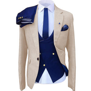 Traje de negocios original de exportación para <span class=keywords><strong>hombre</strong></span>, chaleco de trabajo para banquete de <span class=keywords><strong>boda</strong></span> de poliéster/algodón con cremallera frontal plana - Product Image 4