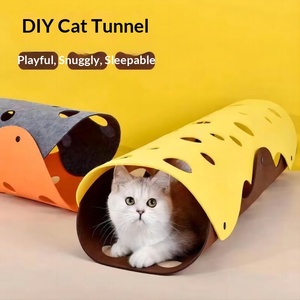 Giocattolo per Animali Domestici Fai-da-Te, Tunnel in Feltro Multicolore per Gatti, Universale per Tutte le Stagioni, Labirinto Meow Star, Confezione OPP - Product Image 2