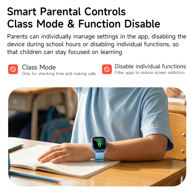 4G Independent Call Kids Smart Watch with GPS Location SIM Fitness Tracker & Alarm # HB7C